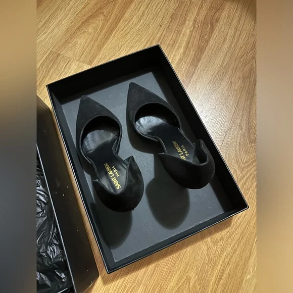 Yves Saint Laurent YSL black suede D'orsay heels size 36 - Picture 3 of 12